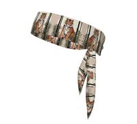 WZYWHJ Tiger under the pine tree Printed Headbands,Sports Head Tie, Headband for Men and Women, Hair Band for Running Workout Football