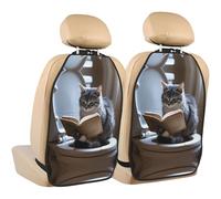 WZYWHJ Toilet Kitten Pattern Car seat Anti Kick Storage pad 2 Pieces, Multi-Functional Storage Bag seat Protector After Installation