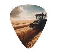 Wzywhj Tractor In Wheat Field Printed Guitar Picks 12 Piece, Easy Grip Uke Picks Hold In One'S Hands, Ukulele, Acoustic Or Electric Electric Guitar