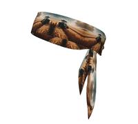 WZYWHJ Tractor in Wheat Field Printed Headbands,Sports Head Tie,Headband for Men and Women,Hair Band for Running Workout Football