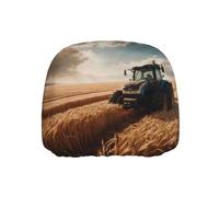 WZYWHJ Tractor in Wheat Field Printed Seat Head Pillowcase Car Truck General Motors Parts Protective Cover one Pack