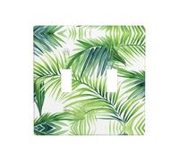 WZYWHJ tropical palm tree leaves watercolor Pattern Decorative Wall Plate 4.5x4.5 Inches Durable and Stylish for Residential and Commercial Areas