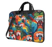 WZYWHJ Tropical parrot flock Pattern Ultra-thin portable single-shoulder laptop bag 15.6 inch computer accessories soft shockproof for laptops