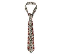 WZYWHJ Tudor Rose Pattern Silk men's formal suit tie, suitable for daily use and business gatherings Necktie