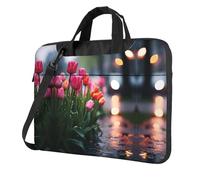 WZYWHJ Tulips in the rain Printing Ultra-thin portable single-shoulder laptop bag 15.6 inch computer accessories soft shockproof for laptops