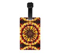 WZYWHJ Turning The Flame Printing Luggage Bag Tags, Men's and Women's Travel Privacy Protection Labels