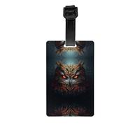 WZYWHJ Twin Peaks Owl Prints Luggage Bag Tags, Men's and Women's Travel Privacy Protection Labels