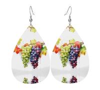 WZYWHJ Two bunches of grapes Picture Ladies' leather earrings, simple water droplet pendant, fashionable holiday gift