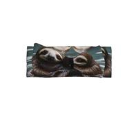 WZYWHJ Two cute water sloths Printed baby bow headbands and elastic soft hair accessories for newborns and girls