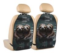WZYWHJ Two Cute Water Sloths Printed Car seat Anti Kick Storage pad 2 Pieces, Multi-Functional Storage Bag seat Protector After Installation