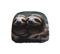 WZYWHJ Two Cute Water Sloths Printed Seat Head Pillowcase Car Truck General Motors Parts Protective Cover one Pack