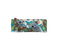 WZYWHJ Two happy koalas Printed baby bow headbands and elastic soft hair accessories for newborns and girls