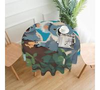 WZYWHJ Two happy koalas Printed Round long tablecloth anti overflow and wrinkle resistant dining table cloth 60 inches