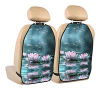 WZYWHJ Two Pink Lotus Blossoms Picture Car seat Anti Kick Storage pad 2 Pieces, Multi-Functional Storage Bag seat Protector After Installation