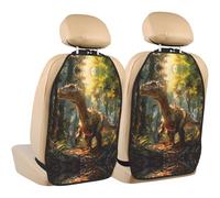 WZYWHJ Tyrannosaurus Rex in The Forest Printed Car seat Anti Kick Storage pad 2 Pieces, Multi-Functional Storage Bag seat Protector After Installation