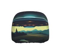 WZYWHJ UFO at Night Printed Seat Head Pillowcase Car Truck General Motors Parts Protective Cover one Pack