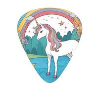 Wzywhj Unicorns By The River Pattern Guitar Pick Easy Grip Uke Picks For Your Bass, Ukulele, Acoustic And Electric Guitarï¼Œ12 Piece