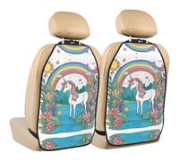 WZYWHJ Unicorns by The River Prints Car seat Anti Kick Storage pad 2 Pieces, Multi-Functional Storage Bag seat Protector After Installation