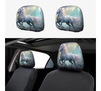 WZYWHJ Unicorns on The Run Printed Car Pillowcase 2 Pieces, seat Cover Accessories, Protective Cover Universal