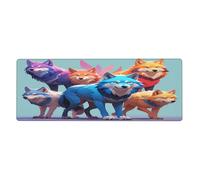 WZYWHJ Unity Wolf Pack Prints Extra large rubber keyboard pad, thickened anti slip Office desk cushion
