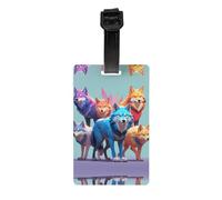 WZYWHJ Unity Wolf Pack Prints Luggage Bag Tags, Men's and Women's Travel Privacy Protection Labels