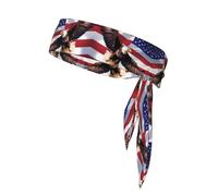 WZYWHJ USA Patriotic Eagle with American Flag Printed Headbands,Sports Head Tie, Headband for Men and Women, Hair Band for Running Workout Football