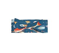 WZYWHJ Various Sea Fish Pattern Printing baby bow headbands and elastic soft hair accessories for newborns and girls