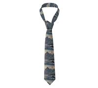 WZYWHJ Vast mountains and seas Printed Silk men's formal suit tie, suitable for daily use and business gatherings Necktie