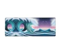 WZYWHJ vast tsunami printing Extra large rubber keyboard pad, thickened anti slip Office desk cushion