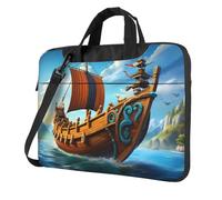WZYWHJ Vikings Boat Pattern Ultra-thin portable single-shoulder laptop bag 14 inch computer accessories soft shockproof for laptops
