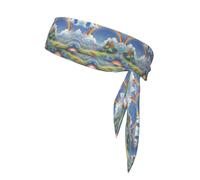 WZYWHJ Village Under The Rainbow Printed Headbands,Sports Head Tie,Headband for Men and Women,Hair Band for Running Workout Football