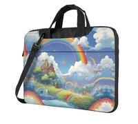 WZYWHJ Village under the rainbow Printing Ultra-thin portable single-shoulder laptop bag 14 inch computer accessories soft shockproof for laptops