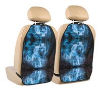 WZYWHJ Walking Wolf Picture Car seat Anti Kick Storage pad 2 Pieces, Multi-Functional Storage Bag seat Protector After Installation