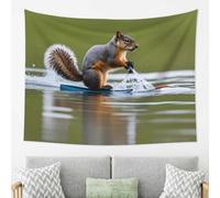WZYWHJ Water Skiing fox Squirrel printing Wall decoration tapestry suitable for bedroom and living room decoration arras 80x60in