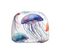 WZYWHJ Watercolor 3D Jellyfish Picture Seat Head Pillowcase Car Truck General Motors Parts Protective Cover one Pack