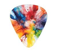 Wzywhj Watercolor Explosion Pattern Guitar Pick Easy Grip Uke Picks For Your Bass, Ukulele, Acoustic And Electric Guitar,12 Piece