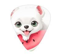 Wzywhj Watermelon Little White Dog Printed Guitar Picks 12 Piece, Easy Grip Uke Picks Hold In One'S Hands, Ukulele, Acoustic Or Electric Electric Guitar