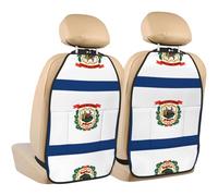 WZYWHJ West Virginia Flag Picture Car seat Anti Kick Storage pad 2 Pieces, Multi-Functional Storage Bag seat Protector After Installation