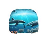 WZYWHJ Whales Under The sea Picture Seat Head Pillowcase Car Truck General Motors Parts Protective Cover one Pack