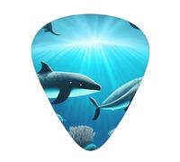 Wzywhj Whales Under The Sea Printed Guitar Picks 12 Piece, Easy Grip Uke Picks Hold In One'S Hands, Ukulele, Acoustic Or Electric Electric Guitar