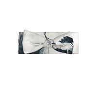WZYWHJ white crane Picture baby bow headbands and elastic soft hair accessories for newborns and girls