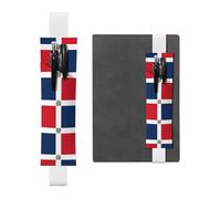 WZYWHJ White Dominican Republic Picture Leather Pen Holder Bookmark - Elastic Clip for Notebooks & Journals with Adjustable Strap, Holds 2-3 Pens