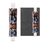 WZYWHJ White Double Dragon Battle Picture Leather Pen Holder Bookmark - Elastic Clip for Notebooks & Journals with Adjustable Strap, Holds 2-3 Pens