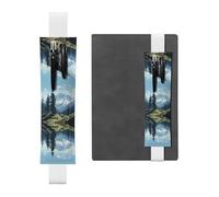 WZYWHJ White fig. Tomb Picture Leather Pen Holder Bookmark - Elastic Clip for Notebooks & Journals with Adjustable Strap, Holds 2-3 Pens