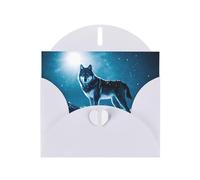 WZYWHJ White Holiday Greeting Card 6x4 in with Envelope for Christmas, Birthday, Valentine's Day, Party Invitation Wolf on snowy mountain Printing