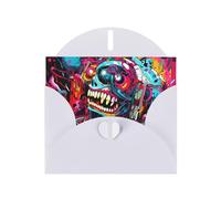 WZYWHJ White Holiday Greeting Card 6x4 in with Envelope for Christmas, Birthday, Valentine's Day, Party Invitation Colorful avatar Picture