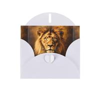 WZYWHJ White Holiday Greeting Card 6x4 in with Envelope for Christmas, Birthday, Valentine's Day, Party Invitation The dull lion king Printed