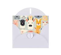 WZYWHJ White Holiday Greeting Card 6x4 in with Envelope for Christmas, Birthday, Valentine's Day, Party Invitation children's animation Pattern