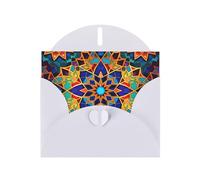 WZYWHJ White Holiday Greeting Card 6x4 in with Envelope for Christmas, Birthday, Valentine's Day, Party Invitation Colorful patterns Printing