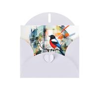 WZYWHJ White Holiday Greeting Card 6x4 in with Envelope for Christmas, Birthday, Valentine's Day, Party Invitation Cute Magpie Printed